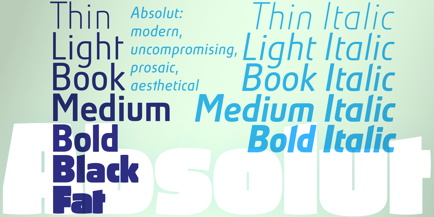 Absolut Pro Bold Italic Font preview